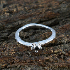 Black Onyx Solitaire American 92.5 Silver Black Gemstones Dainty Feminine Ring Jewellery