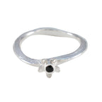 Black Onyx Solitaire American 92.5 Silver Black Gemstones Dainty Feminine Ring Jewellery