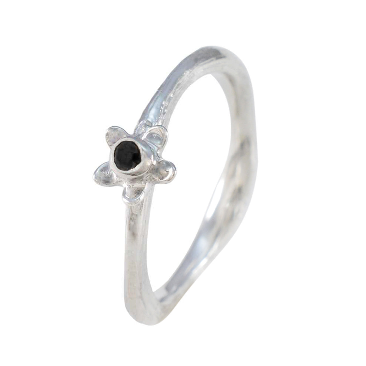 Black Onyx Solitaire American 92.5 Silver Black Gemstones Dainty Feminine Ring Jewellery Secondary image