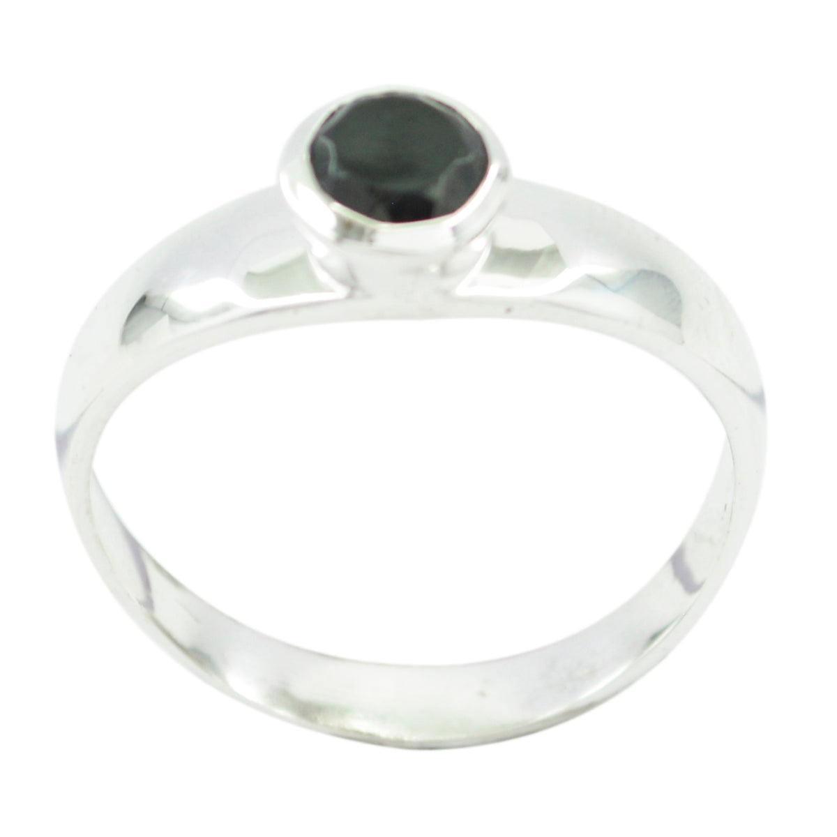 Schwarzer Onyx Solitär Türkischer 92,5 Silber Schwarzer Edelstein Flüsterdünner Moderner Ring Schmuck