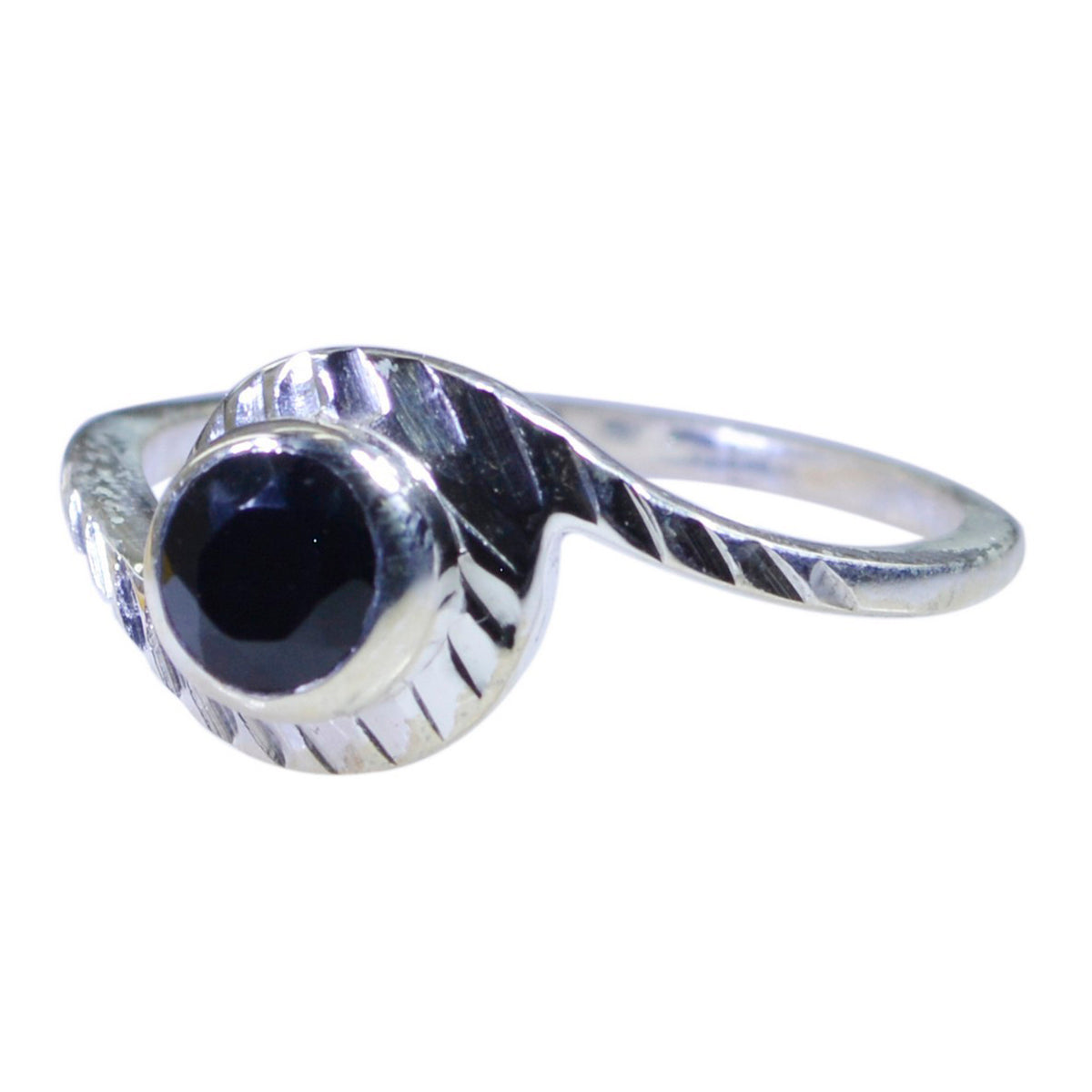 Black Onyx Solitaire Turkish 925 Silver Black Gemstone Dainty Trendy Ring Jewellery