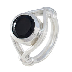 Black Onyx Solitaire Indian 92.5 Silver Black Gems Essential  Romantic Ring Jewellery
