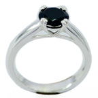 Black Onyx Solitaire Egyptian Silver Black Gemstones Tiny Fairytale Ring Jewellery