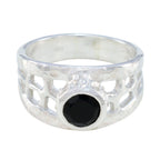 Black Onyx Solitaire Latin American Sterling Silver Black Gemstones Versatile Filigree Ring Jewellery