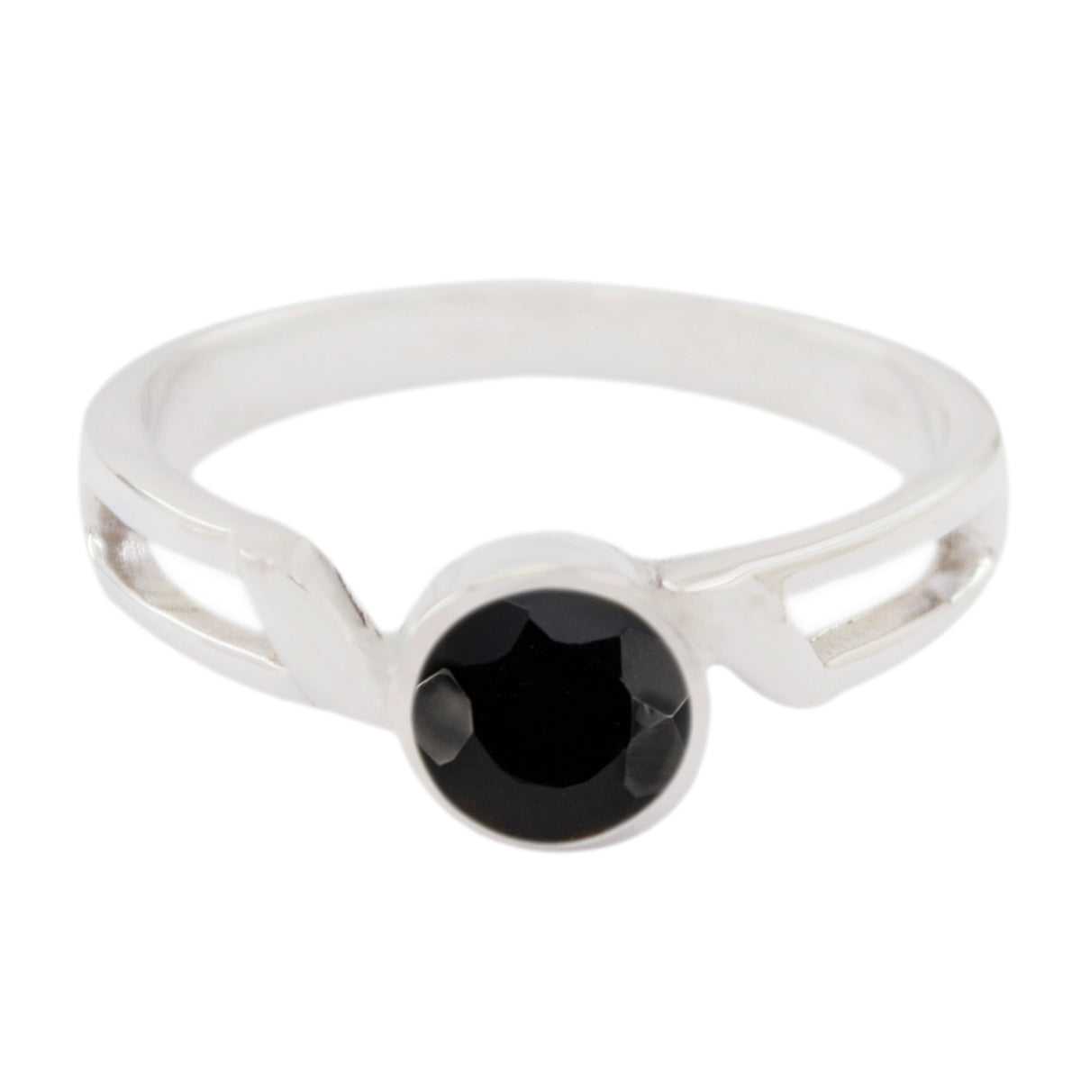 Black Onyx Solitaire Turkish 92.5 Silver Black Gems Whisper thin Abstract Ring Jewelry Huvudsaklig produktbild