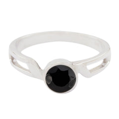 Black Onyx Solitaire Turkish 92.5 Silver Black Gems Whisper thin Abstract Ring Jewelry