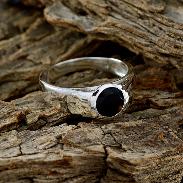Labradorite Solitaire German Sterling Silver Gray Gemstone Tiny Modern Ring Jewelry