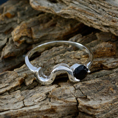 Black Onyx Solitaire American Silver Black Gemstone Whisper thin Graceful Ring Jewelry
