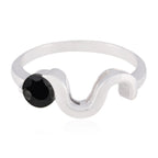 Black Onyx Solitaire American Silver Black Gemstone Whisper thin Graceful Ring Jewelry