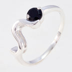 Black Onyx Solitaire American Silver Black Gemstone Whisper thin Graceful Ring Jewelry