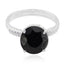 Black Onyx Solitaire Turkish Sterling Silver Black Gems Whisper thin Abstract Ring Jewellery