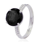 Black Onyx Solitaire Turkish Sterling Silver Black Gems Whisper thin Abstract Ring Jewellery