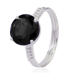 Black Onyx Solitaire Turkish Sterling Silver Black Gems Whisper thin Abstract Ring Jewellery