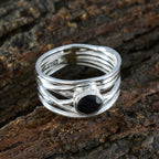 Black Onyx Solitaire Latin American Sterling Silver Black Gemstones Eye catching Rope Wire Band Jewelry