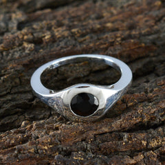 Black Onyx Solitaire Indian Sterling Silver Black Gemstone Featherlight Graceful Ring Jewellery
