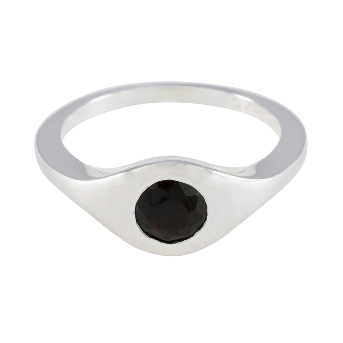 Black Onyx Solitaire Indian Sterling Silver Black Gemstone Featherlight Graceful Ring Jewellery