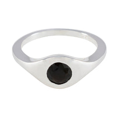 Black Onyx Solitaire Indian Sterling Silver Black Gemstone Featherlight Graceful Ring Jewellery