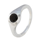 Black Onyx Solitaire Indian Sterling Silver Black Gemstone Featherlight Graceful Ring Jewellery