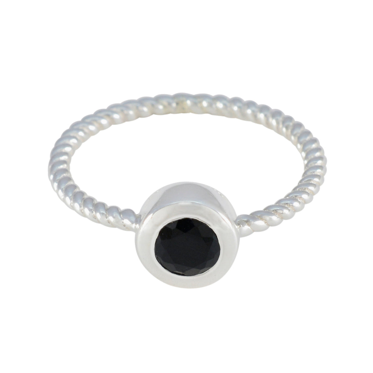 Black Onyx Solitaire Turkish 925 Sterling Silver Black Gemstone Delicate Contemporary Ring Jewellery