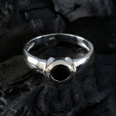 Black Onyx Solitaire Egyptian Sterling Silver Black Gemstones Featherlight Graceful Ring Jewellery