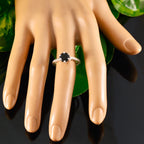 Black Onyx Solitaire Egyptian Sterling Silver Black Gems Featherlight Twist Ring Jewelry