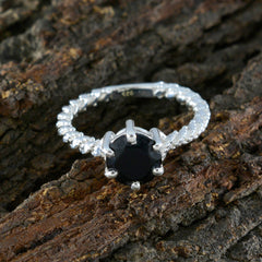 Black Onyx Solitaire Egyptian Sterling Silver Black Gems Featherlight Twist Ring Jewelry