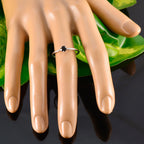 Black Onyx Solitaire Japanese 925 Silver Black Gemstones Minimalist valentine Ring Jewellery