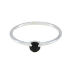 Black Onyx Solitaire Japanese 925 Silver Black Gemstones Minimalist valentine Ring Jewellery