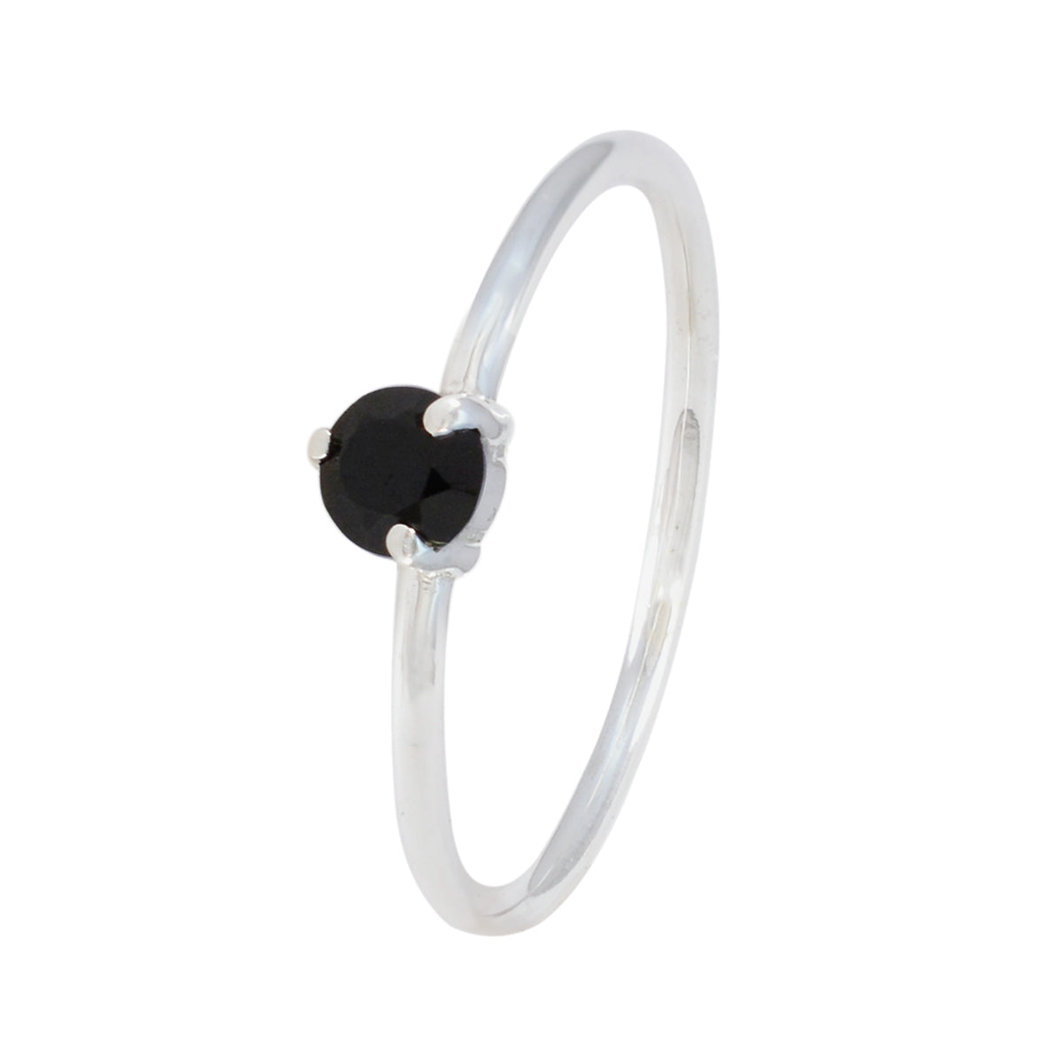 Black Onyx Solitaire Japanese 925 Silver Black Gemstones Minimalist valentine Ring Jewellery
