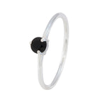 Black Onyx Solitaire Japanese 925 Silver Black Gemstones Minimalist valentine Ring Jewellery