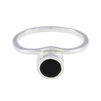 Black Onyx Solitaire Turkish 925 Silver Black Gems Delicate Feminine Ring Jewellery