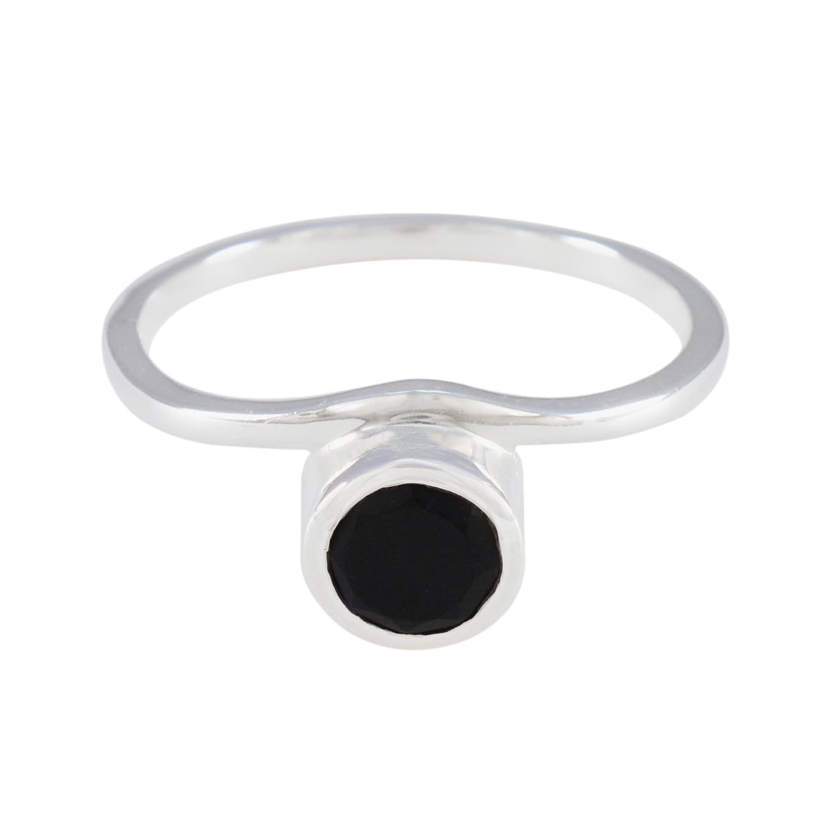 Black Onyx Solitaire Turkish 925 Silver Black Gems Delicate Feminine Ring Jewellery