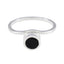 Black Onyx Solitaire Turkish 925 Silver Black Gems Delicate Feminine Ring Jewellery