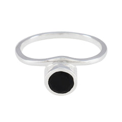 Black Onyx Solitaire Turkish 925 Silver Black Gems Delicate Feminine Ring Jewellery