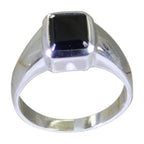 Black Onyx Solitaire African Silver Black Gems Mid weight Signet Ring Jewellery