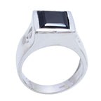 Black Onyx Solitaire French Sterling Silver Black Gemstones Essential  Armor Ring Jewelry