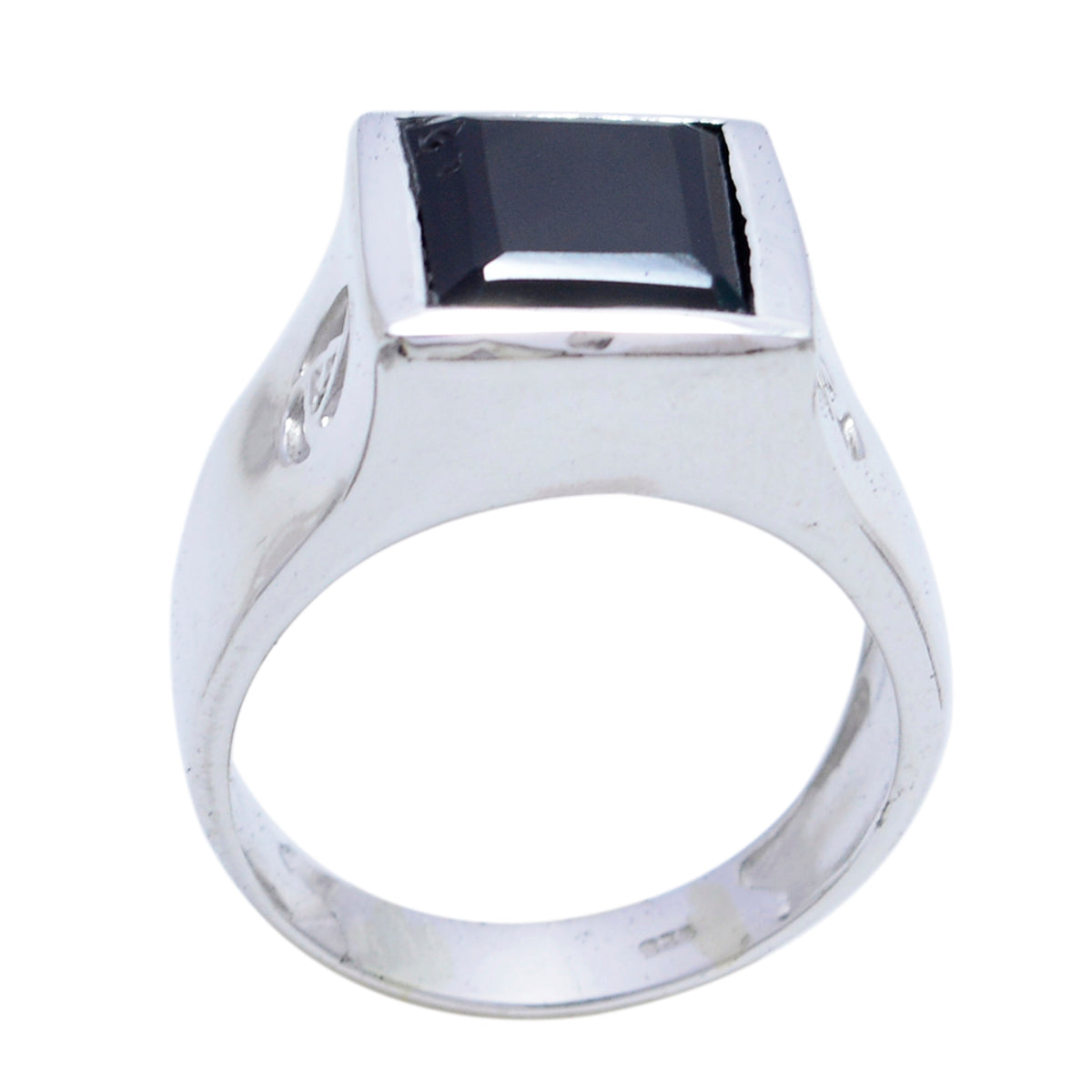 Black Onyx Solitaire French Sterling Silver Black Gemstones Essential  Armor Ring Jewelry