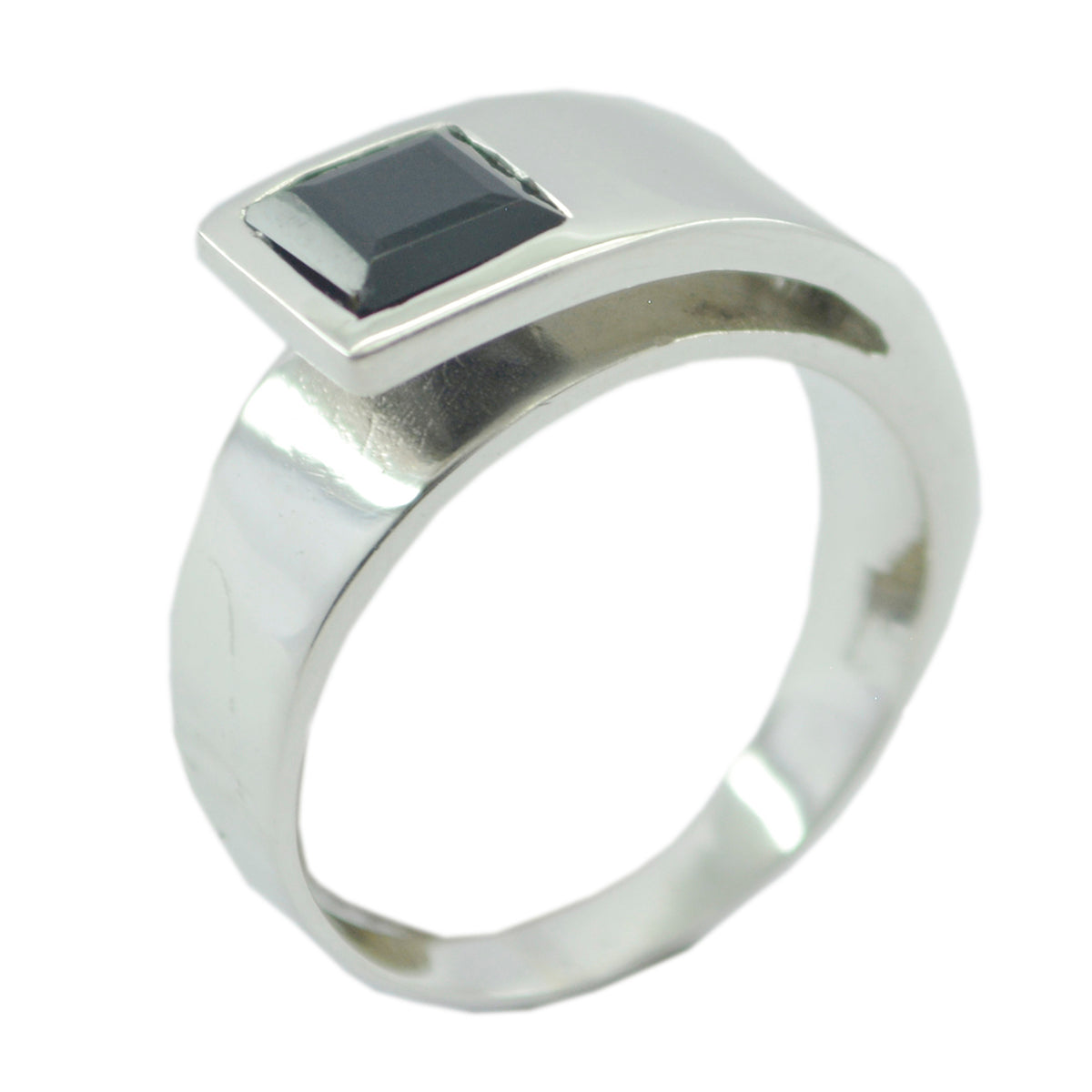 Black Onyx Solitaire African Sterling Silver Black Gemstones Minimal Sophisticated Ring Jewelry Hoofdafbeelding