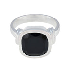 Black Onyx Solitaire Moroccan 925 Silver Black Gems Eye catching Signet Ring Jewelry