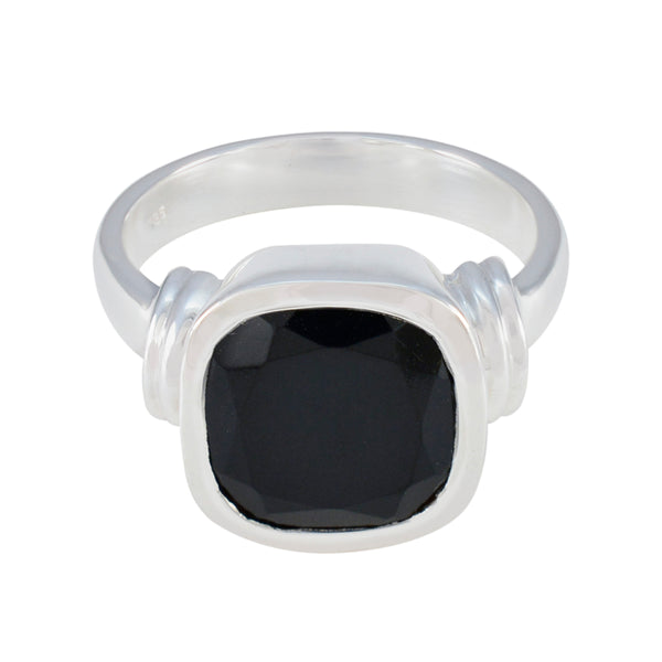 Black Onyx Solitaire Moroccan 925 Silver Black Gems Eye catching Signet Ring Jewelry