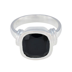 Black Onyx Solitaire Moroccan 925 Silver Black Gems Eye catching Signet Ring Jewelry