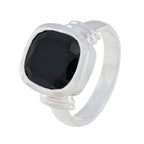 Black Onyx Solitaire Moroccan 925 Silver Black Gems Eye catching Signet Ring Jewelry