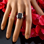 Black Onyx Solitaire German 925 Silver Black Gemstone Eye catching Signet Ring Jewelry