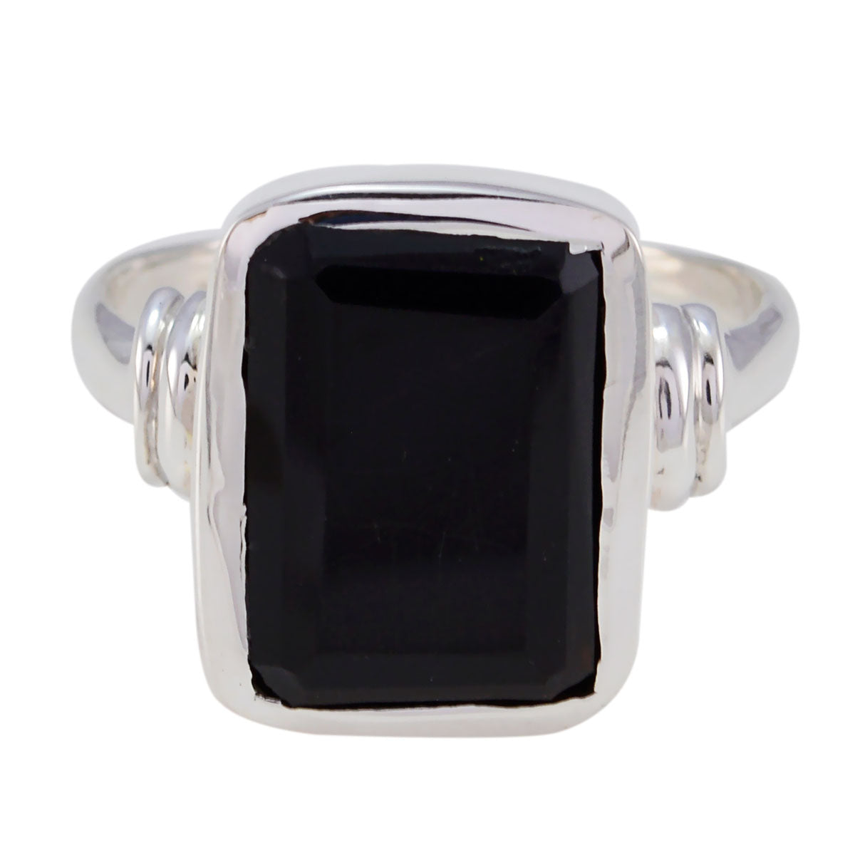 Black Onyx Solitaire German 925 Silver Black Gemstone Eye catching Signet Ring Jewelry