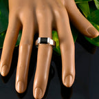 Black Onyx Solitaire Indian Silver Black Gems Classic Romantic Ring Jewellery