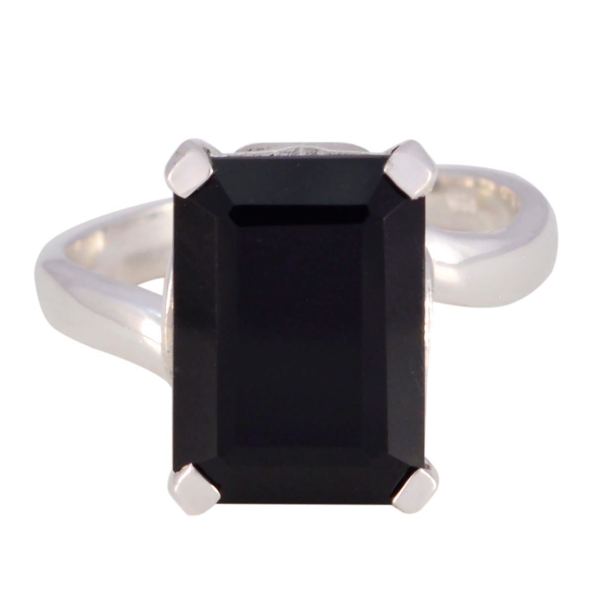 Schwarzer Onyx Solitär Afrikanischer 925 Sterling Silber Schwarze Edelsteine Mittelschwerer Femininer Ring Schmuck Zweitbild