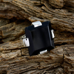 Black Onyx Solitaire Spanish 925 Sterling Silver Black Gemstone Chunky Artisan Ring Jewellery