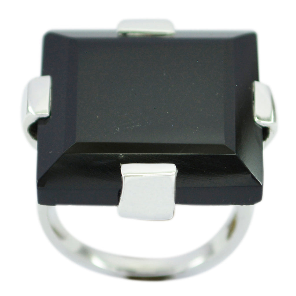 Black Onyx Solitaire Spanish 925 Sterling Silver Black Gemstone Chunky Artisan Ring Jewellery
