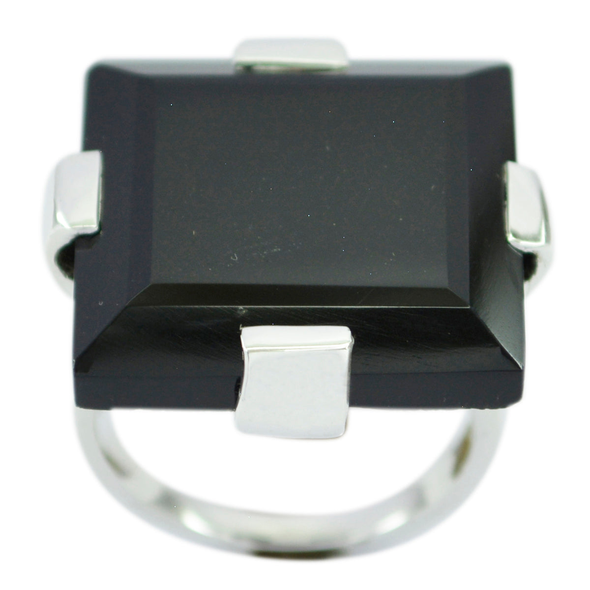 Black Onyx Solitaire Spanish 925 Sterling Silver Black Gemstone Chunky Artisan Ring Jewellery