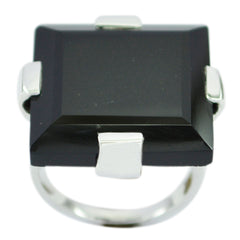 Black Onyx Solitaire Spanish 925 Sterling Silver Black Gemstone Chunky Artisan Ring Jewellery